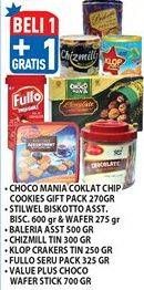 Promo Harga Choco Mania Gift Pack/ Stilwel Biskoto/ Value Choco Wafer/ Baleria Assorted/ Chizmil Tin/ Klop Crackers/ Fullo Seru Pack  - Hypermart