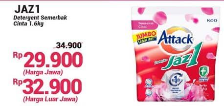 Promo Harga Attack Jaz1 Detergent Powder Semerbak Cinta 1700 gr - Alfamidi