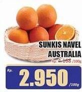 Promo Harga Jeruk Sunkist Navel Australia per 100 gr - Hari Hari