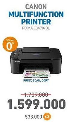 Promo Harga CANON PIXMA E3470 | Printer Inkjet  - Electronic City