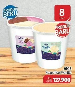 Promo Harga AICE Ice Cream Bucket 3 In 1, Vanilla 8000 ml - Lotte Grosir
