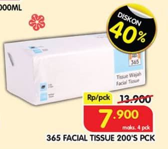 Promo Harga 365 Facial Tissue 200 sheet - Superindo