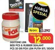 Promo Harga DEXTONE Rubber Sealant 35gr/Lem Besi/FOX Lem Putih 150gr  - Superindo