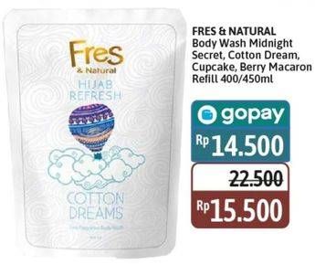 Fres & Natural Body Wash Midnight Secret, Cotton Dream, Cupcake, Berry Macaron Refill 400/450 ml