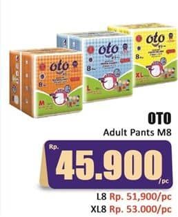 Promo Harga OTO Adult Diapers Pants L8 8 pcs - Hari Hari