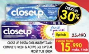 Promo Harga Close Up Pasta Gigi Complete Fresh Protec 160 gr - Superindo