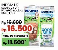 Harga Indomilk Susu UHT Full Cream Plain, Cokelat 950 ml di Indomaret