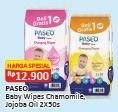 Promo Harga Paseo Baby Wipes With Jojoba Oil, With Chamomile Extract per 2 pcs 50 sheet - Alfamart