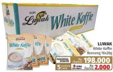 Promo Harga Luwak White Koffie per 10 sachet 20 gr - Lotte Grosir