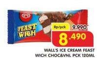 Promo Harga WALLS Feastwich Vanilla Chocolate 120 ml - Superindo