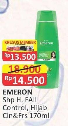 Promo Harga EMERON Shampoo Hair Fall Control, Hijab Clean Fresh 170 ml - Alfamart