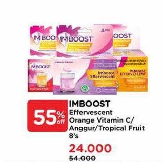 Promo Harga Imboost Effervescent with Vitamin C Orange, Grape, Tropical 8 pcs - Watsons