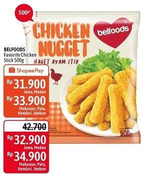 Promo Harga BELFOODS Nugget Chicken Nugget Stick 500 gr - Alfamidi