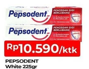 Promo Harga PEPSODENT Pasta Gigi Pencegah Gigi Berlubang White 225 gr - TIP TOP