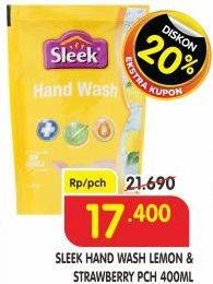 Promo Harga Sleek Hand Wash Antibacterial Lemon, Strawberry 400 ml - Superindo