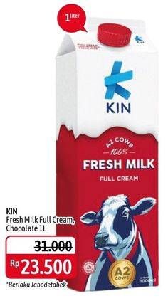 Promo Harga KIN Fresh Milk Chocolate, Full Cream 1000 ml - Alfamidi