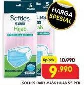 Promo Harga SOFTIES Masker Daily Mask Hijab 5 pcs - Superindo