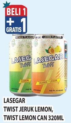 Promo Harga Lasegar Twist Larutan Penyegar Lemon, Orange Lemon 320 ml - Hypermart
