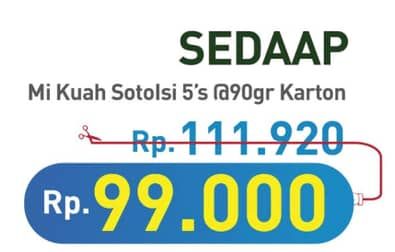 Promo Harga Sedaap Mie Kuah Soto per 5 pcs 90 gr - Hypermart