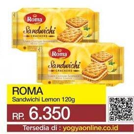 Promo Harga ROMA Sandwich Lemon 120 gr - Yogya