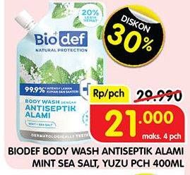 Promo Harga Biodef Body Wash Mint + Sea Salt, Mint + Yuzu 400 ml - Superindo