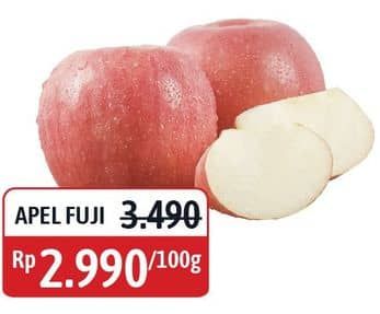 Apel Fuji per 100 gr Diskon 14%, Harga Promo Rp2.990, Harga Normal Rp3.490, Toko Tertentu