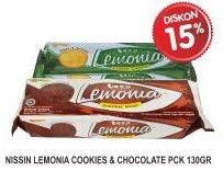 Promo Harga NISSIN Cookies Lemonia Lemon, Cokelat 130 gr - Superindo
