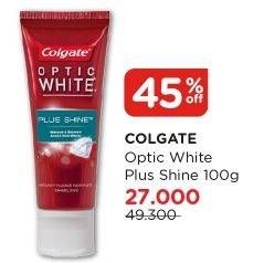 Promo Harga COLGATE Toothpaste Optic White 100 gr - Watsons