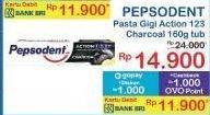 Promo Harga Pepsodent Pasta Gigi Action 123 Charcoal 160 gr - Indomaret