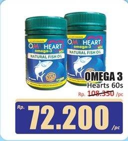 Promo Harga Om3heart Fish Oil Omega 3 60 pcs - Hari Hari