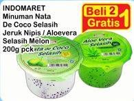 Promo Harga INDOMARET Nata De Coco Selasih Jeruk Nipis, Aloevera Selasih Melon 200 gr - Indomaret