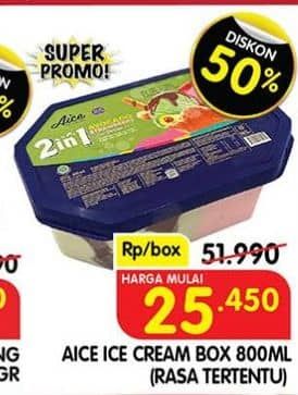 Promo Harga Aice Ice Cream Box 800 ml - Superindo