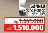Promo Harga SUNNEX Round Size Roll Top Handle Gold 4000 ml - Lotte Grosir