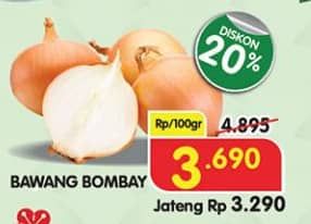 Promo Harga Bawang Bombay per 100 gr - Superindo