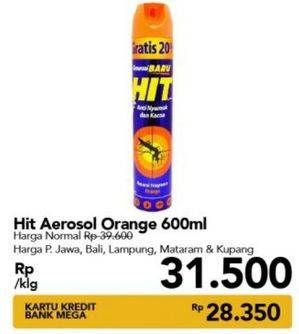 Promo Harga HIT Aerosol Orange 675 ml - Carrefour