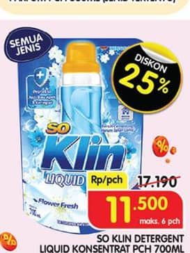 Promo Harga So Klin Liquid Detergent All Variants 700 ml - Superindo
