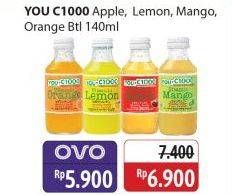 Promo Harga You C1000 Health Drink Vitamin Lemon, Apple, Mango, Orange 140 ml - Alfamidi