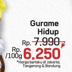 Promo Harga Ikan Gurame Hidup per 100 gr - LotteMart