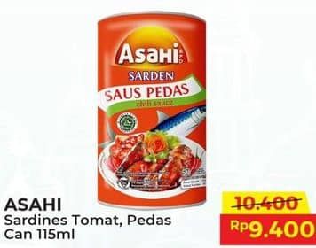Promo Harga Asahi Sardines Saus Tomat, Saus Pedas 155 gr - Alfamart