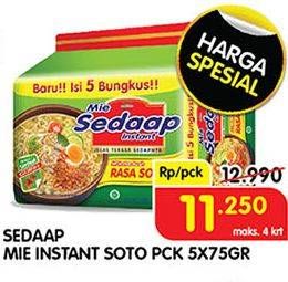 Promo Harga SEDAAP Mie Kuah Soto per 5 pcs 75 gr - Superindo