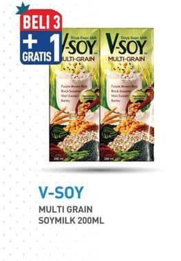 Promo Harga V-soy Soya Bean Milk Multi Grain 200 ml - Hypermart