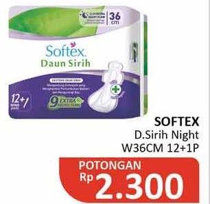 Promo Harga Softex Daun Sirih 36cm 13 pcs - Alfamidi