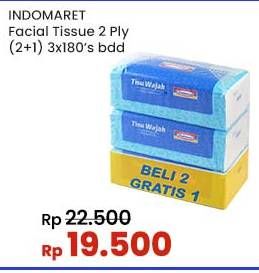 Promo Harga Indomaret Facial Tissue per 3 pouch 180 pcs - Indomaret