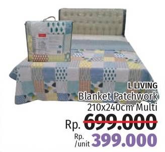 Promo Harga L-LIVING Blanket Patchwork 240x210cm  - LotteMart