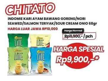Promo Harga Chitato Lite Snack Potato Chips Ayam Bawang, Seaweed, Salmon Teriyaki, Sour Cream Onion 68 gr - Carrefour