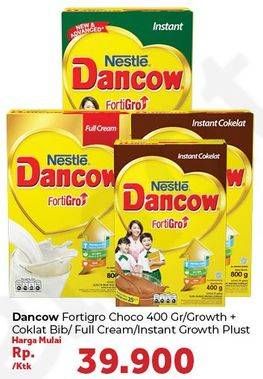 Promo Harga DANCOW FortiGro Susu Bubuk Instant Cokelat, Full Cream, Instant 400 gr - Carrefour