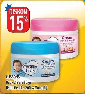 Promo Harga CUSSONS BABY Cream Mild Gentle, Soft Smooth 50 gr - Hypermart