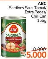 Promo Harga ABC Sardines Saus Tomat, Saus Ekstra Pedas, Saus Cabai 155 gr - Alfamidi