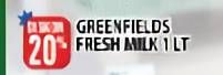 Promo Harga GREENFIELDS Fresh Milk 1000 ml - Hypermart