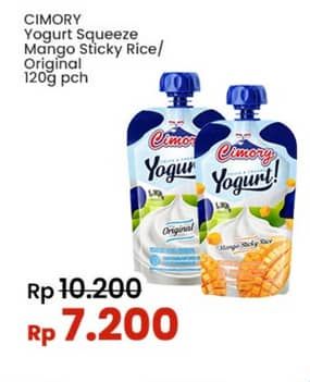 Promo Harga Cimory Squeeze Yogurt Mango Sticky Rice, Original 120 gr - Indomaret